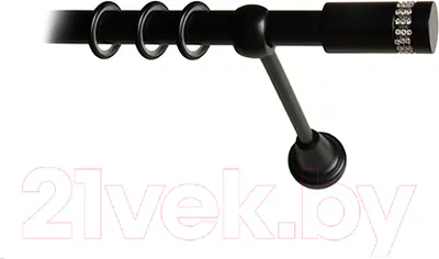 Карниз для штор Lm Decor Имидж 116 1р гладкий 25мм (черный матовый, 1.6м)