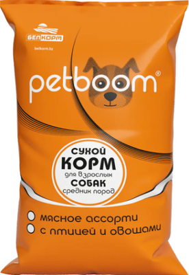 Сухой корм для собак Petboom Для взрослых собак средних пород с мясным ассорти (10кг)