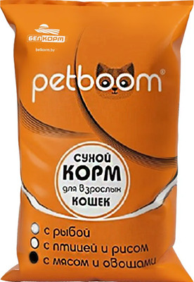 Сухой корм для кошек Petboom С мясом и овощами (10кг)
