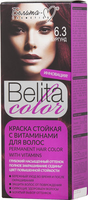 Крем-краска для волос Белита-М Belita Color стойкая с витаминами № 6.3 (бургунд)