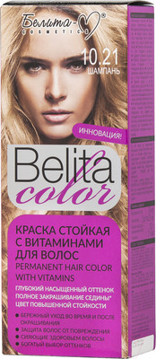 Крем-краска для волос Белита-М Belita Color стойкая с витаминами № 10.21 (шампань)