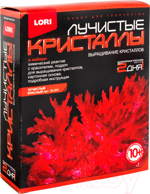 Набор для выращивания кристаллов Lori Лучистые кристаллы / Лк-001 (красный)