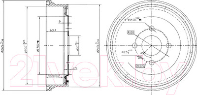 Тормозной барабан Patron PDR1551