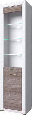 Шкаф с витриной Anrex Olivia 1V1D (вудлайн кремовый/дуб анкона)