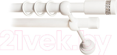 Карниз для штор Lm Decor Имидж 116 2р гладкий 25/19мм (белый глянец, 2м)