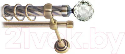 Карниз для штор Lm Decor Кристалл 130 2р витой 25/16мм (антик, 2м)
