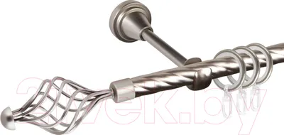 Карниз для штор АС ФОРОС Grace D16K + наконечники Ажур (1.6м, сатин)