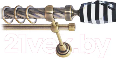 Карниз для штор Lm Decor Даймонд 135 2р витой 25/16мм (антик, 2м)