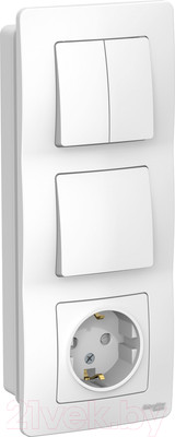 Блок выключатель+розетка Systeme (Schneider) Electric Blanca BLNBS101201