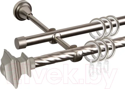 Карниз для штор АС ФОРОС Grace D16K/16Г + наконечники Верди (1.4м, сатин)