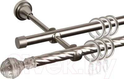 Карниз для штор АС ФОРОС Grace D16K/16Г + наконечники Ампир (1.6м, сатин)