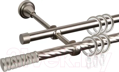 Карниз для штор АС ФОРОС Grace D16K/16Г + наконечники Торино (1.6м, сатин)