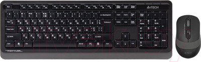 Комплект клавиатура и мышь A4Tech Wireless Desktop Fstyler FG1010 (черный/серый)