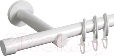 Карниз для штор АС ФОРОС Dance D19Г + заглушка Плоская луна (3м, белый)