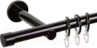 Карниз для штор АС ФОРОС Dance D19Г + заглушка Плоская луна (1.6м, черный)
