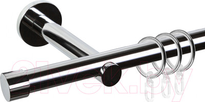 Карниз для штор АС ФОРОС Dance D19Г + заглушка Плоская луна (1.6м, хром)