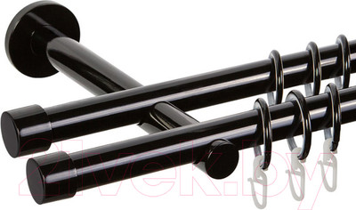 Карниз для штор АС ФОРОС Dance D19Г/19Г + заглушка Плоская луна (3м, черный)