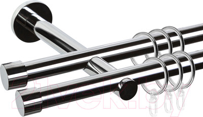 Карниз для штор АС ФОРОС Dance D19Г/19Г + заглушка Плоская луна (2м, хром)