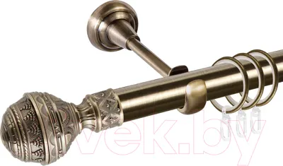 Карниз для штор АС ФОРОС Grace D25Г + наконечники Ампир (1.4м, антик)