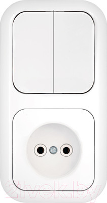 Блок выключатель+розетка Bylectrica Гармония 2В-РЦ-541 (белый)