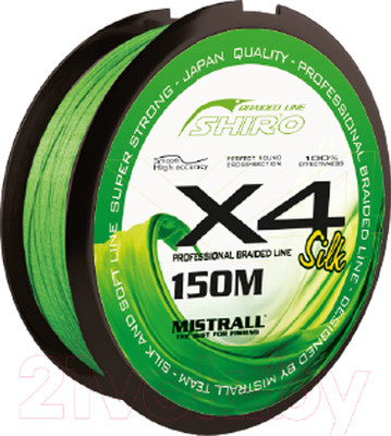 Леска плетеная Mistrall Shiro Bl Green 0.08мм 150м / ZM-3420008