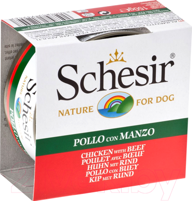 Влажный корм для собак Schesir Chicken & Beef (150г)