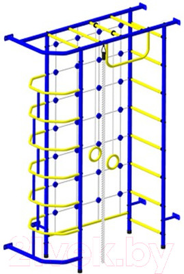 Детский спортивный комплекс Пионер 9 (синий/желтый)