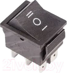 Выключатель клавишный Rexant ON-OFF-ON 36-2370-1 (черный с нейтралью)