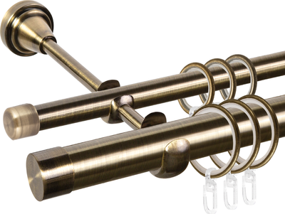 Карниз для штор АС ФОРОС Grace D25Г/16Г + заглушка Плоская (3м, антик)