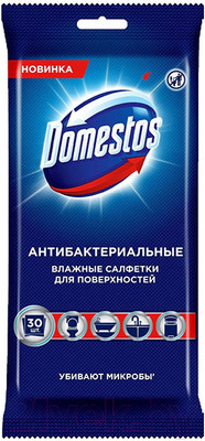 Влажные салфетки для дома Domestos Для очищения поверхностей антибактериальные (30шт)