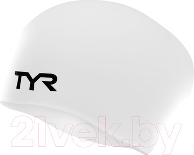 Шапочка для плавания TYR Long Hair Wrinkle-Free Silicone Cap / LCSL/100 (белый)