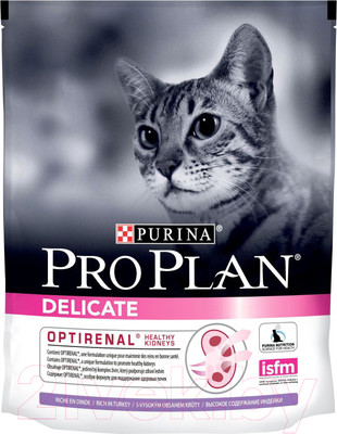 Сухой корм для кошек Pro Plan Delicate Optirenal с индейкой (400г)