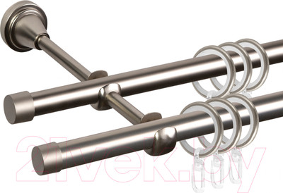 Карниз для штор АС ФОРОС Grace D16Г/16Г + заглушка Плоская (1.8м, сатин)