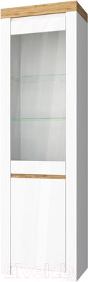 Шкаф с витриной Anrex Taurus 1V1D (белый глянец/дуб вотан)