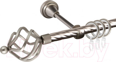 Карниз для штор АС ФОРОС Grace D16K составной + наконечники Булава (2.8м, сатин)