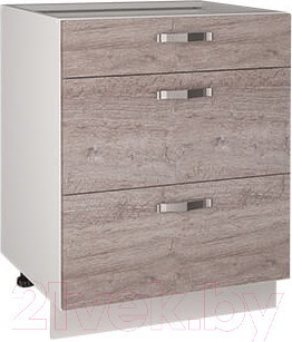 Шкаф-стол кухонный Anrex Alesia 3S/60-F1 (серый/дуб анкона)