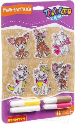 Набор для творчества Bondibon Домашние питомцы. Витраж / ВВ3432