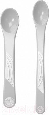 Набор столовых ложек для кормления Twistshake Feeding Spoon / 78194 (2шт, серый)