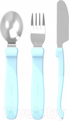 Набор столовых приборов Twistshake Learn Cutlery Stainless Steel 78210 (синий)