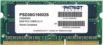 Оперативная память DDR3 Patriot PSD38G16002S