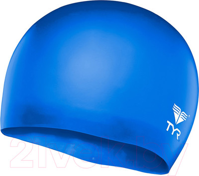 Шапочка для плавания TYR Wrinkle Free Junior Silicone Cap / LCSJR/428 (голубой)