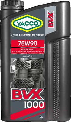 Трансмиссионное масло Yacco BVX 1000 75W90 (2л)