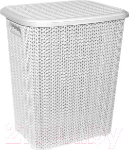 Корзина для белья Violet Вязь / 204006 (40л, белый)
