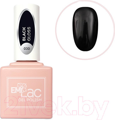 Гель-лак для ногтей E.Mi E.MiLac Черный глянец LB030 (9мл)
