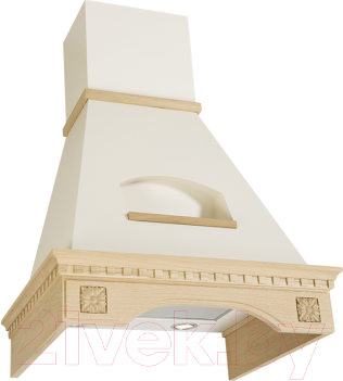 Вытяжка купольная Elikor Бельведер Флореале 60П-650-П3Д (бежевый/дуб неокрашенный)