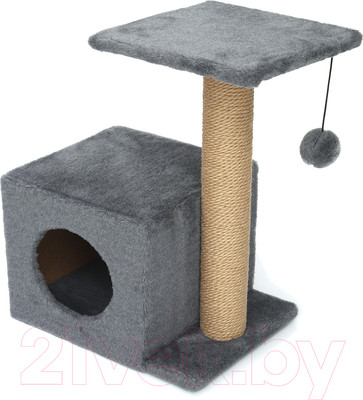 Комплекс для кошек Cat House С боковой полкой 0.58 (джут серый)