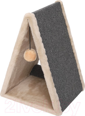 Домик-когтеточка Cat House Треугольная 0.55 (ковролин бежевый)