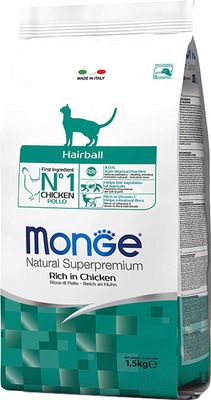 Сухой корм для кошек Monge Functional Line Hairball Rich in Chicken (1.5кг)