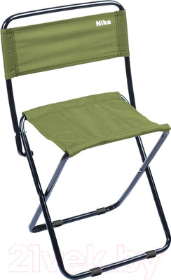 Стул складной Ника Походный со спинкой / ПС1 (хаки)