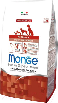 Сухой корм для собак Monge Speciality Puppy&Junior All Breeds Lamb&Rice (2.5кг)